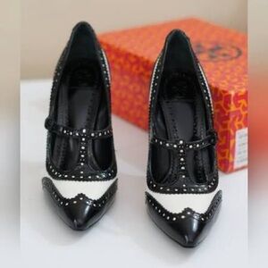 Tory Burch Black and White Heels